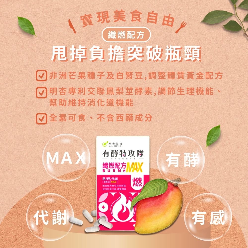 保健食品推薦｜有酵特攻隊 纖燃配方MAX｜明杏生技